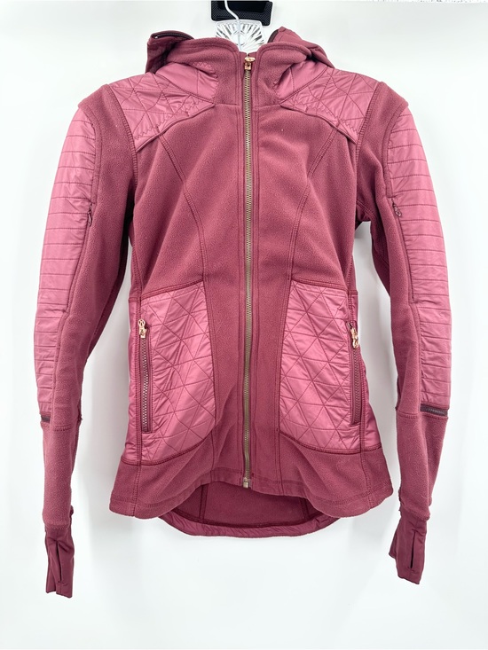 lululemon athletica Jackets & Blazers - Lululemon Fleecy Keen Jacket W/ Removable Hood Wine Berry,‎ Size 2